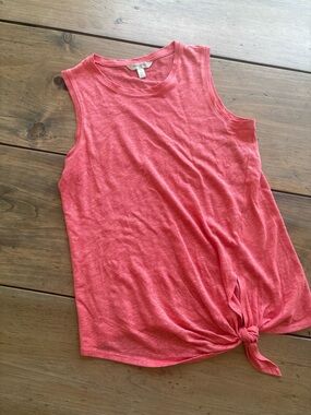 Banana Republic Coral Tie-Front Sleeveless Tank